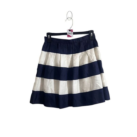 J Crew Mini Skirt Small Blue & White Stripe - Picture 1 of 2